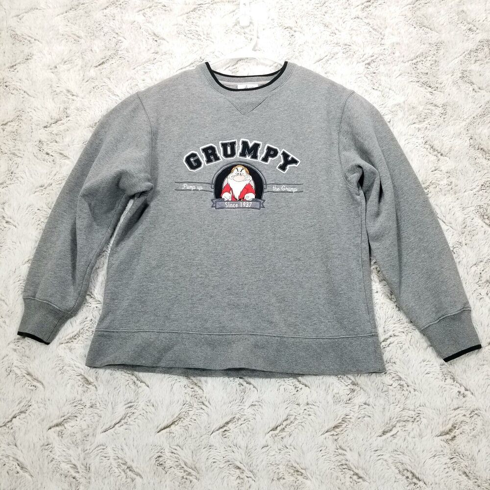VTG Disneyland Resort Grumpy Pump Up The Grump Embroidered Sweatshirt Mens Small